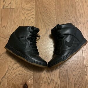 Nike Dunk Sky High Hidden Wedge Black Gum Sole Womens Size 5.5